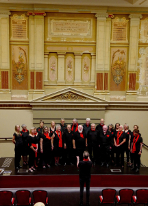 Choir on stage during Trades Hall reopening